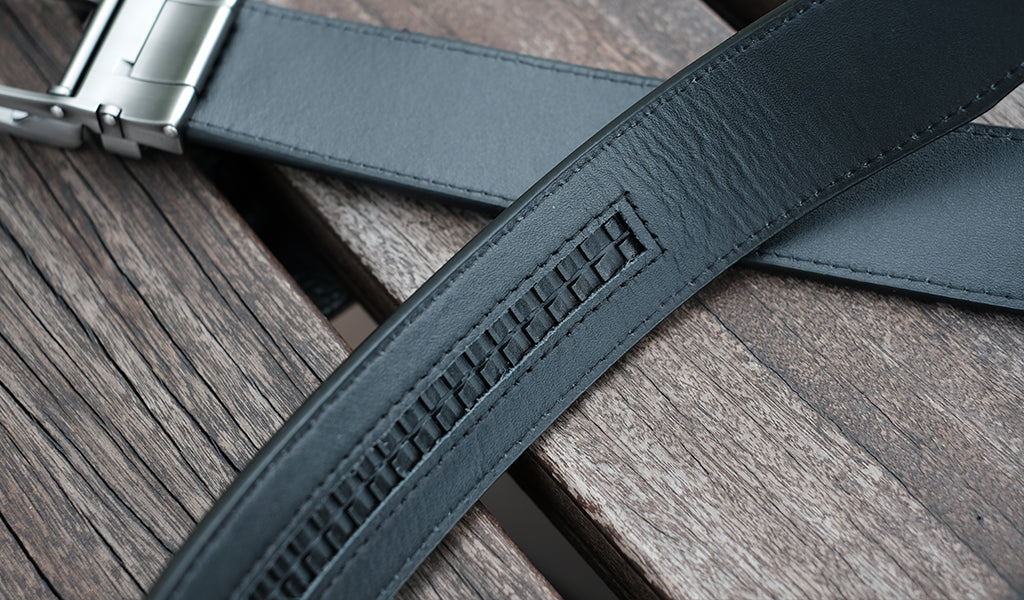 Luxe Black Buckle with Full Grain Leather Belt - CINCH BELTS