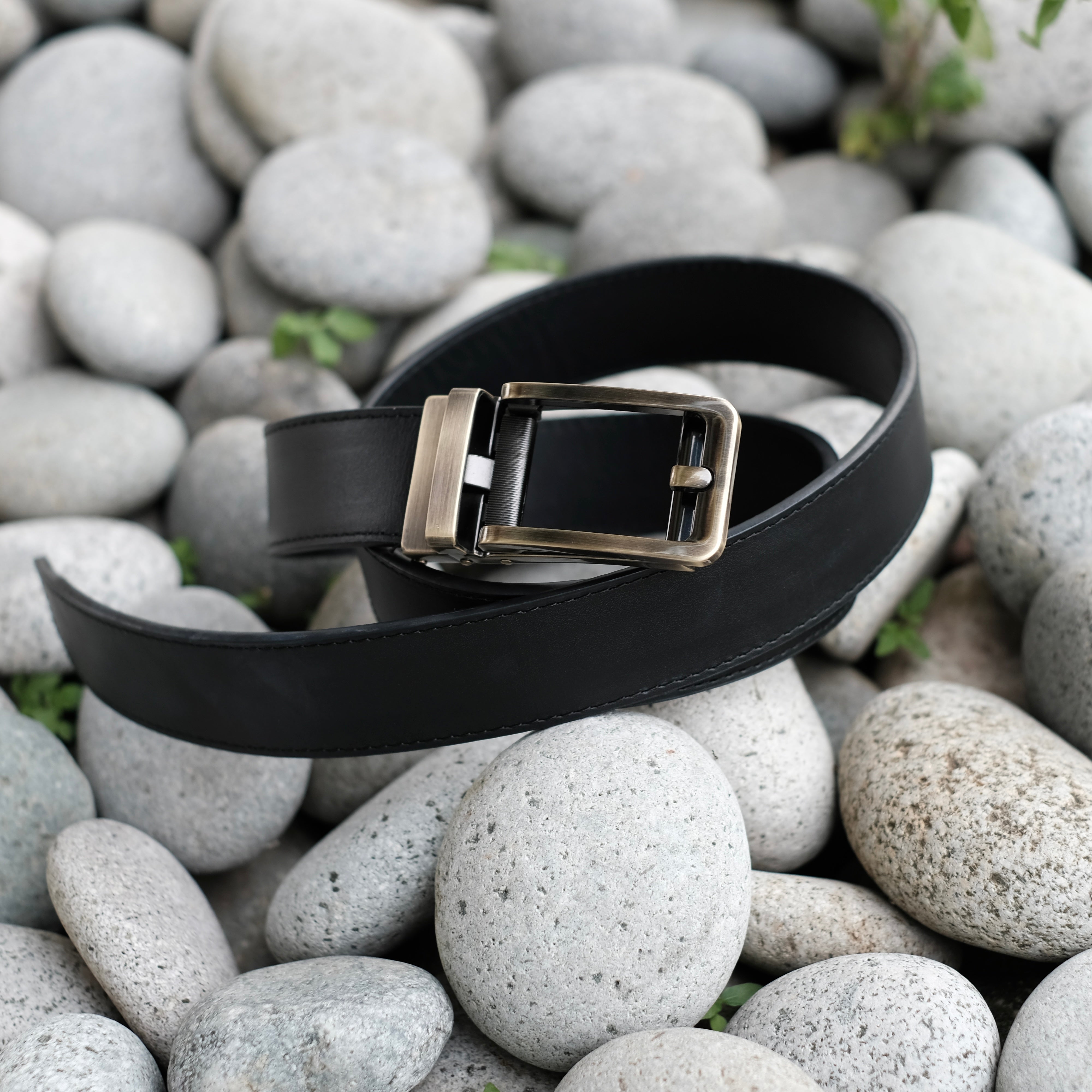 Luxe Silver Buckle with Full Grain Leather Belt - CINCH BELTS
